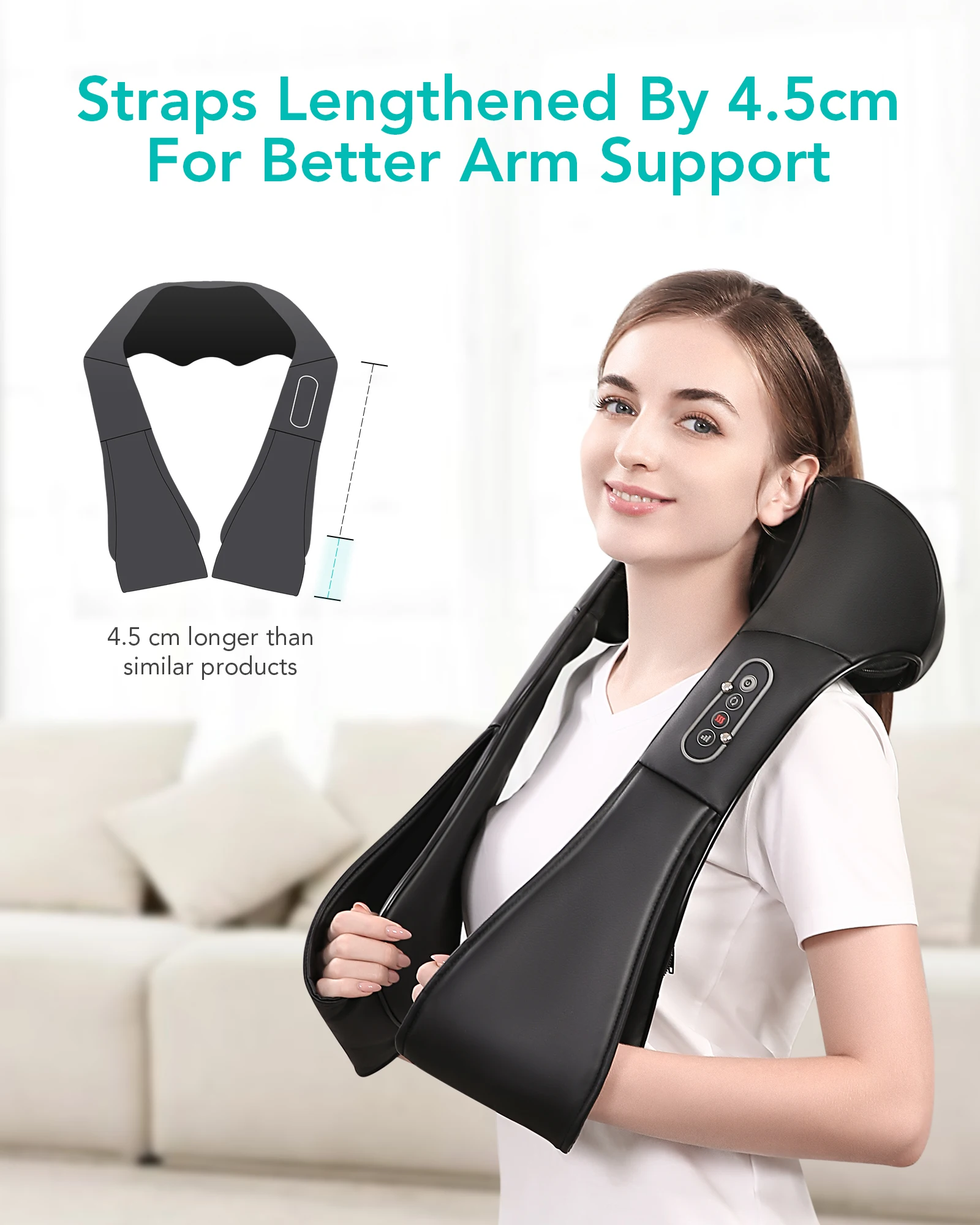 Naipo Shiatsu Neck and Back Massager with Heat Electric Shoulder