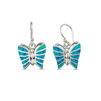 

Silver 925 Sterling Opal Stone Butterfly Earrings