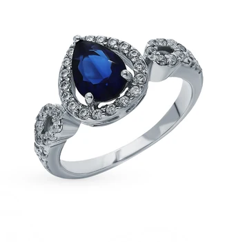 

Silver ring with quartz and cubic zirconia SUNLIGHT test 925
