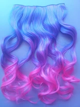 Alileader-extensiones de cabello sintético, 5Clips en pelo largo ondulado, extensiones de cabello postizo ombré