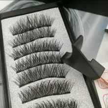 Pestañas postizas magnéticas 3D, 5 imanes, 4 pares, hechas a mano, naturales, de visón Artificial, con pinzas