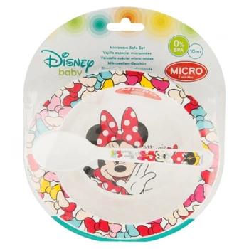 

2 PCS TODDLER MICRO SET (MICRO BOWL AND MICRO PP SPOON TODDLER) MINNIE MOUSE - DISNEY - COLOR BOWS