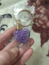 Llavero con forma de corazón de metal, reloj de metal colorido y reloj, colgante de llavero, regalo 1