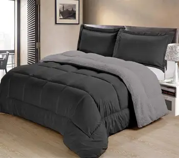 

ADP Home - Juego Edredón Sedalina Lisa con Borreguito + 2 Fundas de Almohada con Volante