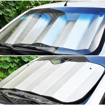 

Sunshade for big car | 150x70 cm | front windshield | aluminum --- SUV, van, reflective, foldable, suckers