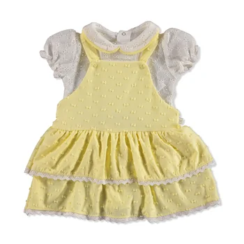 

ebebek Mymio Cue Bow Baby Girl Interlock Short Sleeve Dungarees Set