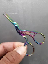 Tijeras de acero inoxidable de colores para manualidades, 1 Uds.