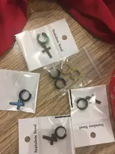 Pendientes Piercing falsos de acero inoxidable para mujer y hombre, pendientes sin perforación, Cruz, gótico, Punk, Rock, 1 unidad