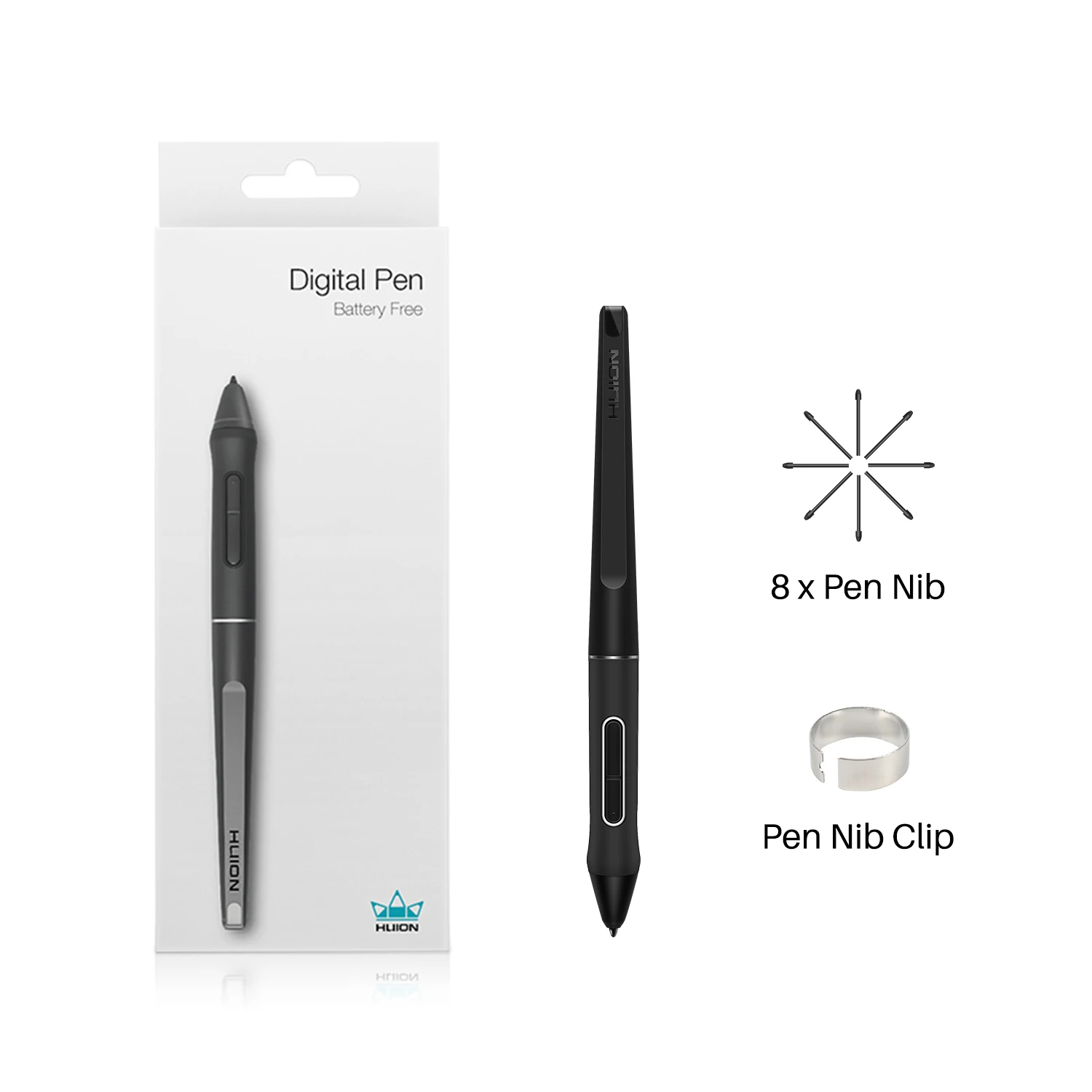 Huion Pw517 Tablet Gráfico Caneta Caneta Digital Touch Screen Stylus Bateria Caneta Preta-pw517 para Kamvas 13 22 12 Gs1562 Gs1161 - Imagem 3
