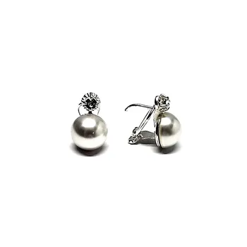

925 Sterling silver earrings m garrita Pearl 12mm. [AB1170]