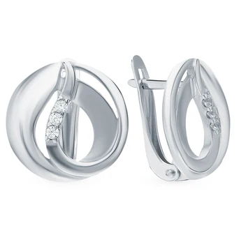 

Silver earrings with cubic zirconia sunlight sample 925