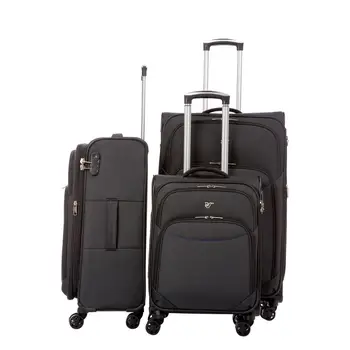 

VERAGE - Set of 3 suitcases stretchy soft plum 4 wheels lined Ultra light 55-67-77cm