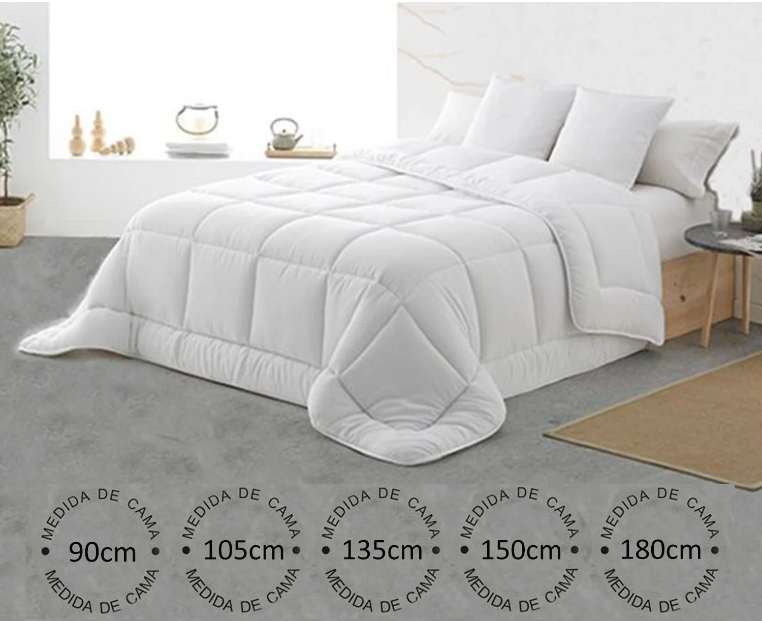 NOVOTEXTIL - Relleno Nórdico blanco para cama 90, 105, 135, 150, 180, 200  (220 alto) microfibra. Edredon Nordico 100% microfibra, térmico,  antiácaros, tacto pluma, transpirable. Edredon blanco. Nordicos blancos -  AliExpress