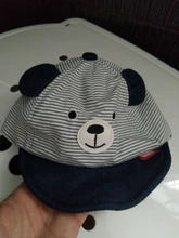 Gorro para bebé de oso de dibujos animados, gorra de béisbol algodón rayado ajustable para primavera y verano, Linda gorra de béisbol, sombrero para el sol para niños, gorros de bebé niño niña con orejas