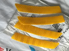 4 unids/set de parachoques del coche tira de advertencia reflectante pegatinas de llanta de rueda ceja advertir Reflector de luz pegatina protectora cero Paster