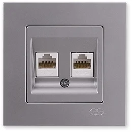 

PnpnElectrıc Gns Eqona Metallic Silver Double Data Socket (2 xRJ45 Cat6)