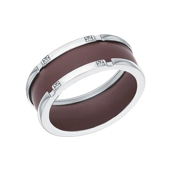 

Silver ring with ceramics and cubic zirconia sunlight sample 925