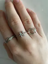 Alpebet-abalorio con letras micro pavé cz, cadena de eslabones de alta calidad, diseño más reciente, anillo de cadena minimalista de oro