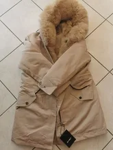 BLUENESSFAIR-Chaqueta larga impermeable de invierno para mujer, abrigo de piel de zorro y mapache Natural, ropa de calle extraíble, 2020