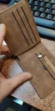 Cartera corta de cuero recubierto para hombre, billetera Retro de triple Vertical, billetera coreana para jóvenes, varias tarjetas, moda 2020