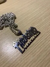 Colgante de estilo Hip Hop callejero, collar colorido de Thrasher que se puede enfriar, joyería de acero de titanio