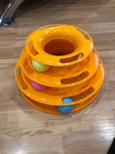 3 Levels Pet Cat Toy Tower Tracks Disc Interacitve Cat Toys Ball Training Amusement Plate