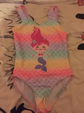 Bañador de una pieza para niñas, ropa de baño con estampado de arco iris, 2 a 11 años