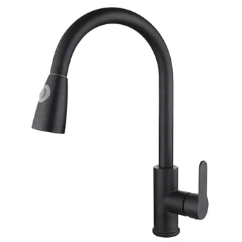 

Kitchen mixer Melana f8130 stainless steel, single lever, black, exhaust