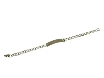 

Yellow gold bracelet with Milanese chain and identity plate