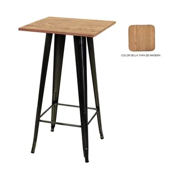 

Table TOL, high, steel, wood, Black, 60x60 cms