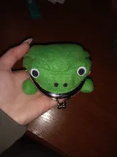 1 Uds. De cartera con forma de rana para Cosplay, monedero con forma de Animal verde, monedero de felpa suave, Mini cartera para tarjetas delgada