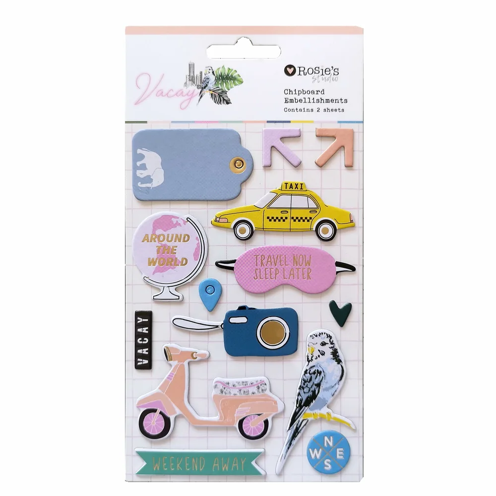 

CRZCrafter Chipboard Stickers Embellishments Foil Design Self Adhesive Craft For Scrapbooking Cardmaking Journal Gift Decoration