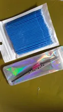 Microcepillo desechable para pestañas extensión individuales, hisopo para quitar pestañas, herramientas de extensión de pestañas, 100 unids/bolsa