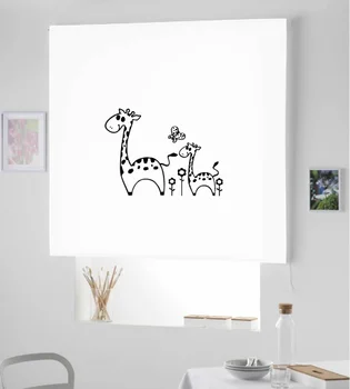 

Blind Iroa roll Child/Breast Giraffe and baby! ROLLER BLINDS TRANSLUCENT! (WHITE 100X175)
