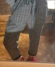 Plaid Pants Trousers Joggers Harajuku Women Streetwear Korean-Style Plus-Size Autumn