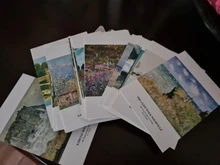 Monet-set de 30 hojas de sobres para postales de artistas famosos, tarjetas postales en inglés, ilustraciones, Serie de Museo de Arte, Picasso, Van Gogh