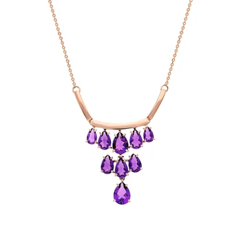 

Gold necklace with amethyst sunlight sample 585