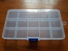 Caja de herramientas de plástico con 15 ranuras para joyería, organizador artesanal, estuche de transporte, cuentas de almacenamiento, F2414