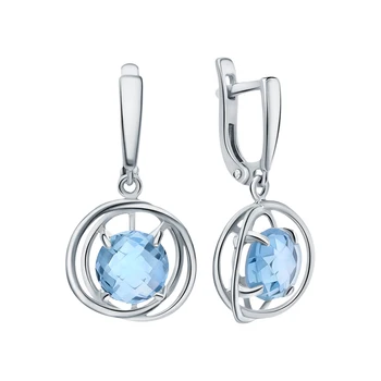 

Silver earrings with Topaz sunlight sample 925