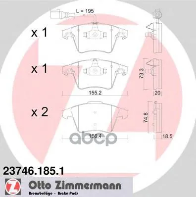 Колодки Тормозные Дисковые Zimmermann 237461851 Zimmermann арт. 237461851