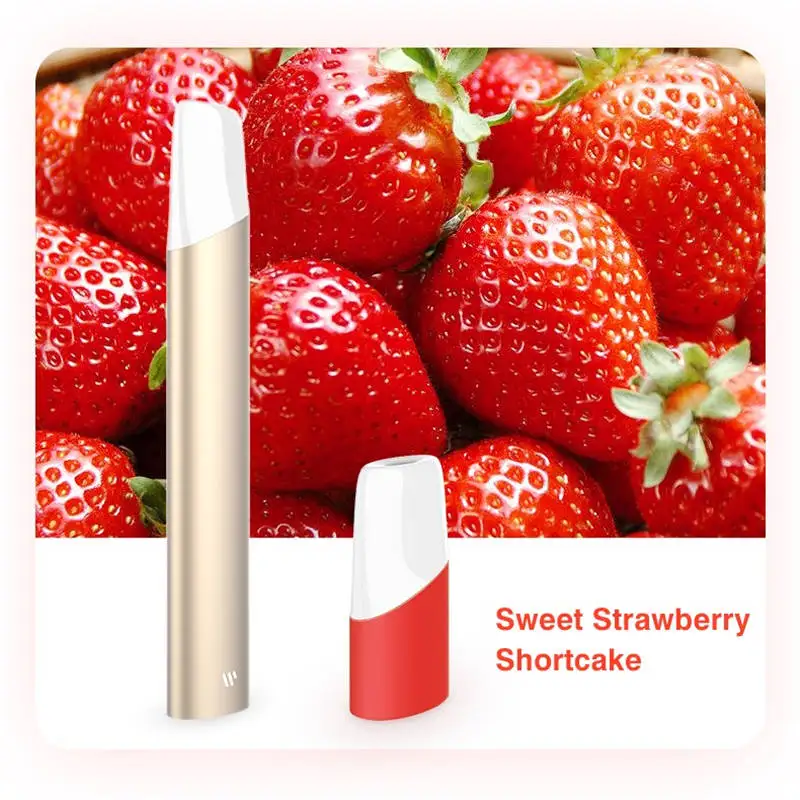 

Rock Women Shisha Pen Vape Kit Lovely Strawberry Flavor 2.2ml Vs Juul Pods Caliburn Pod Men CBD Electronic Cigarettes