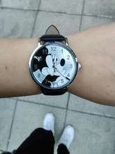 Reloj con dibujos animados de Mickey para mujer, cronógrafo deportivo para niño y niña, relojes de cuarzo de cuero, novedad de 2019
