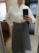 Blouses Shirts Spring Casual Tops Long-Sleeve Foxmertor Women 100%Cotton Pocket Blusas