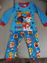 Paw Patrol-Pijama de algodón para niños, ropa de dormir de dos piezas, de manga larga