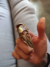 Docona-Anillos Midi Punk para mujer, armadura de Calavera, oro gótico, anillo ajustable de aleación, joyería de fiesta
