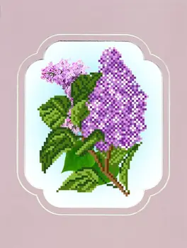 

79/BP set for embroidery with beads and Passepartout 'матренин посад'branch sireny', 18*24 cm