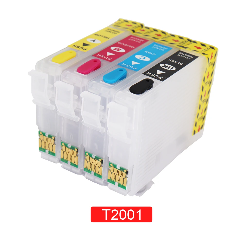 Cartucho de tinta recargable para impresora Epson T200XL1, recambio de  tinta recargable con Chips, T2001 T2004, para Epson XP200, XP300, XP400,  XP310, WF 2520, 4 Uds.|ink cartridge|ink cartridge for epsoncartridge for  epson -