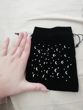 Bolsa de almacenamiento con patrón de Luna, juego de mesa de cartas bordadas, bolsa con cordones, terciopelo, Tarot, 1 ud.