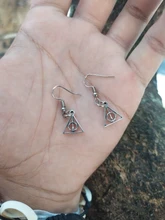 100 Uds Charms reliquias de la muerte 13x12mm colgante antiguo ajuste, Vintage bronce tibetano color plata, DIY para pulsera collar