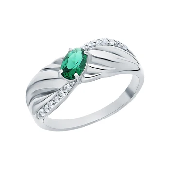 

Silver ring with nanocrystal and cubic zirconia sunlight sample 925